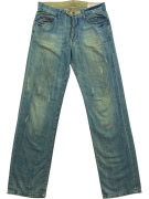 D&G DOLCE & GABBANA JEANS ΠΑΝΤΕΛΟΝΙ VINTAGE DISTRESSED LOGO PATCH ΜΠΛΕ ΑΝΔΡΙΚΟ M