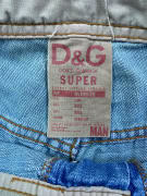 D&G DOLCE & GABBANA JEANS ΠΑΝΤΕΛΟΝΙ VINTAGE DISTRESSED LOGO PATCH ΜΠΛΕ ΑΝΔΡΙΚΟ M