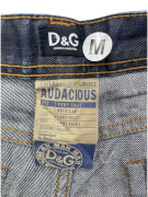 D&G DOLCE & GABBANA JEANS ΠΑΝΤΕΛΟΝΙ VINTAGE LEATHER LOGO ΜΠΛΕ ΑΝΔΡΙΚΟ M