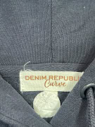 Denim Republic Hoodie Logo Μπλε Σκούρο Γυναικείο 2XL