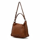 Δερμάτινη Shoulder Bag σε Ταμπά με Διακοσμητική Ραφή