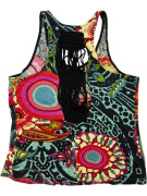DESIGUAL Αμάνικη Μπλούζα (Tank Top) Boho Floral Πολύχρωμη Γυναικεία Small