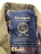 Desigual Deluxe Wear Παλτό Vintage Patchwork Λογότυπο Χακί Γυναικείο M