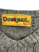 DESIGUAL Φόρεμα Mini Πλεκτό & Patchwork Γκρι Πολύχρωμο Γυναικείο L (40)