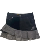 DESIGUAL Patchwork Skirt Vintage with Logo Black Women's L