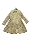 DESIGUAL TRENCH COAT FLORAL PATTERN BEIGE WOMEN'S L