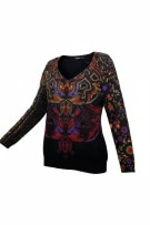Desigual Maglia in maglia vintage con motivo artistico nera da donna L