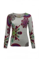 Desigual Πλεκτή Μπλούζα Vintage Floral Pattern Πολύχρωμη Γυναικεία S