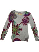 Desigual Πλεκτή Μπλούζα Vintage Floral Pattern Πολύχρωμη Γυναικεία S