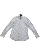 DI ROCCOBAROCCO CHECKERED CASUAL SHIRT WITH LOGO WHITE/BLUE MEN'S L
