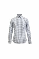 DI ROCCOBAROCCO CHECKERED CASUAL SHIRT WITH LOGO WHITE/BLUE MEN'S L