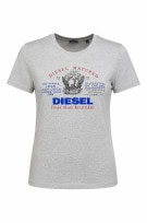 DIESEL GRAPHIC TEE RETRO GREY WOMEN PRE OWNED M