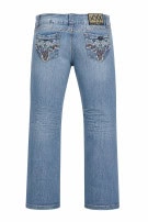 Y2K ENERGY  JEANS BOOTCUT WASHED BLUE WOMEN PRE OWNED S