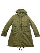 Diesel Long Parka Jacket Casual Logo Khaki Women’s M/L