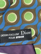 DIOR TIE RETRO BROWN BLUE MENS PRE OWNED