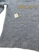 DKNY JEANS KNIT SWEATER SPELL OUT BLUE MARL WOMEN PRE OWNED S