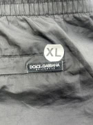 DOLCE & GABBANA costume da bagno short con logo a righe laterali nero da uomo XL