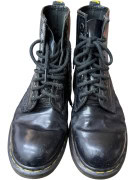 DR. MARTENS Leather Boots Vintage Black Unisex EU 39