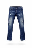 DSQUARED2 ΤΖΙΝ ΠΑΝΤΕΛΟΝΙ DISTRESSED ΜΠΛΕ ΑΝΤΡΙΚΟ PRE OWNED XL