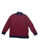 DUNMORE Maglia Henley casual con logo ricamato bordeaux da uomo XXL