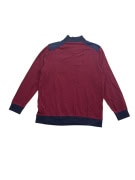 DUNMORE Maglia Henley casual con logo ricamato bordeaux da uomo XXL