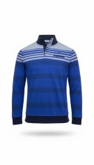 DUNMORE Μπλούζα Polo Ριγέ Casual Logo Μπλε Ανδρικό XL
