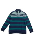 DUNMORE Μπλούζα Polo Ριγέ Casual Logo Μπλε/Πράσινο Ανδρικό XXL