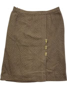ELENA MIRO GONNA VINTAGE A SPINA DI PESCE MARRONE DA DONNA XL