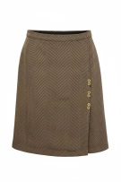 ELENA MIRO GONNA VINTAGE A SPINA DI PESCE MARRONE DA DONNA XL