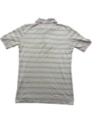 ELLESSE Polo Shirt Ριγέ Vintage Logo Λευκό/Ροζ Ανδρικό S