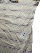 ELLESSE Polo Shirt Ριγέ Vintage Logo Λευκό/Ροζ Ανδρικό S