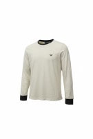 EMPORIO ARMANI MAGLIA A MANICHE LUNGHE MINIMAL OFF WHITE UNISEX PRE OWNED L
