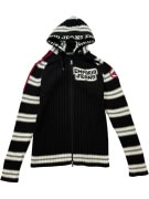 EMPORIO JEANS Knitted Hooded Cardigan With Logo Striped Women's S