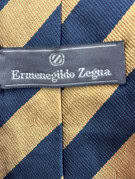 ERMENEGILDO ZEGNA ΓΡΑΒΑΤΑ ΚΛΑΣΙΚΗ ΡΙΓΕ NAVY ΧΡΥΣΟ ΑΝΤΡΙΚΟ PRE OWNED