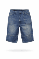 EVISU DENIM SHORTS OVERSIZED BLUE MEN PRE OWNED XL