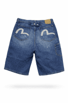 EVISU DENIM SHORTS OVERSIZED BLUE MEN PRE OWNED XL