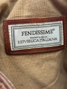 FENDISSIME CLUTCH BAG VINTAGE BROWN UNISEX PRE OWNED