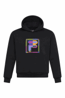FILA FELPA CON CAPPUCCIO GRAPHIC NERA UOMO PRE OWNED S