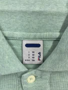 FILA polo a maniche lunghe vintage con logo ricamato verde mélange da uomo S/M
