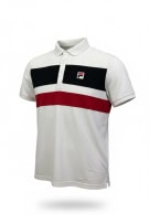 FILA ΜΠΛΟΥΖΑ POLO ΜΕ ΡΙΓΕΣ ΚΑΙ ΛΟΓΟΤΥΠΟ ΛΕΥΚΗ ΑΝΔΡΙΚΗ M