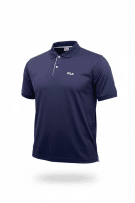 FILA Polo con logo vintage blu da uomo M