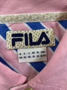 FILA POLO ΜΠΛΟΥΖΑ VINTAGE ΣΤΥΛ ΜΕ ΡΙΓΕΣ ΚΑΙ ΛΟΓΟΤΥΠΟ ΡΟΖ/ΜΠΛΕ ΑΝΔΡΙΚΟ XL