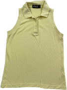 Fila Sleeveless Polo T-Shirt Classic Logo Yellow WOMENS M