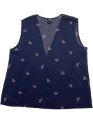 FIORELLA RUBINO DRESS RETRO NAVY WOMEN PRE OWNED L