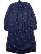 FIORELLA RUBINO DRESS RETRO NAVY WOMEN PRE OWNED L