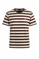 FRED PERRY ΓΚΡΙ ΡΙΓΕ T SHIRT RETRO ΚΑΦΕ ΑΝΤΡΙΚΟ PRE OWNED