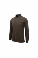 FRED PERRY Polo a maniche lunghe con logo marrone da uomo M