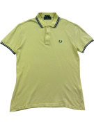 FRED PERRY POLO SHIRT MINIMAL YELLOW MENS PRE OWNED M