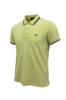 FRED PERRY POLO SHIRT MINIMAL YELLOW MENS PRE OWNED M