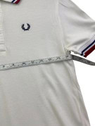 FRED PERRY POLO SHIRT RETRO WHITE MEN PRE OWNED S
